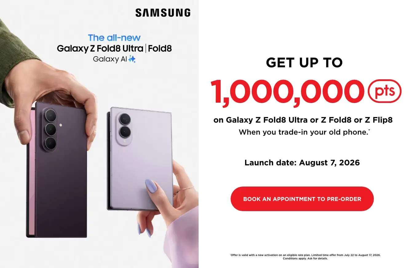 Samsung Galaxy Z Fold8 Ultra 1 million optimum points offer banner